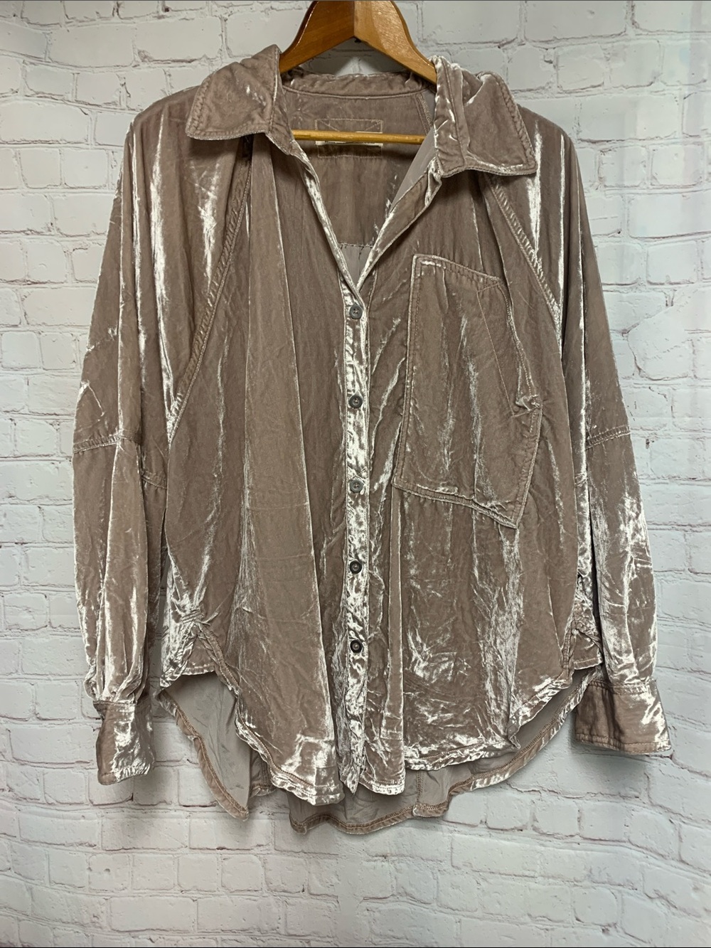 NWOT Anthropologie We The Free Midnight Skies Velvet Mushroom Top Size M 50” - Picture 3 of 9